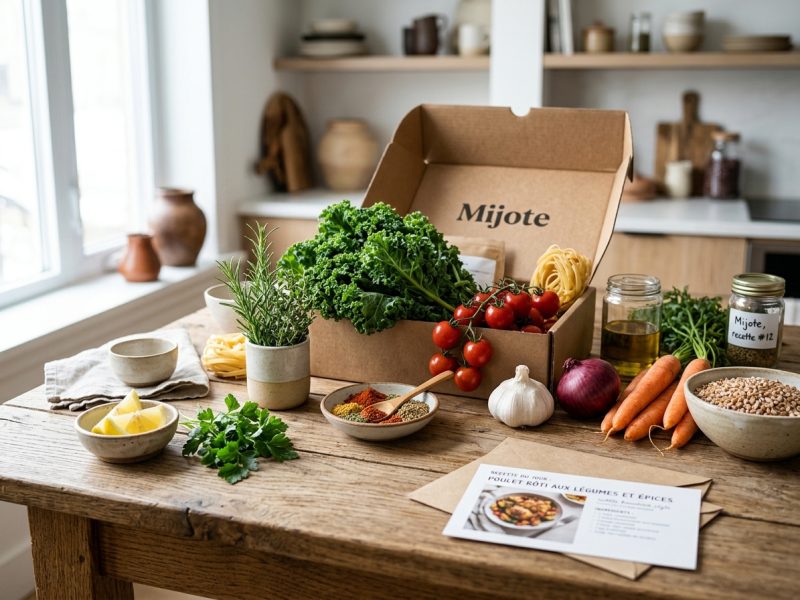 Coffret d'ingrédients pour cuisiner à la maison